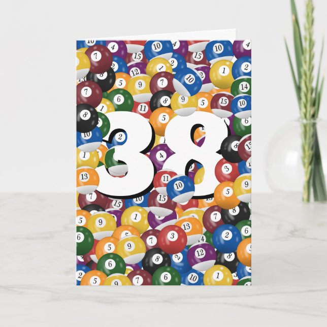 38th Birthday Billiard Balls  Card (Front)
