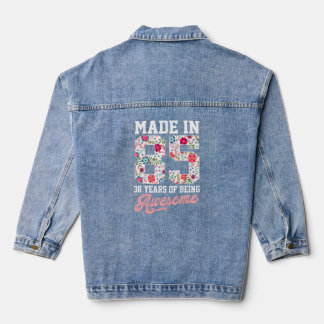 38th Birthday Born in 1985 38 Year Old Gift Girls Denim Jacket