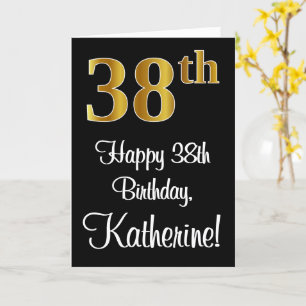 38th Birthday ~ Elegant Luxurious Faux Gold Look # Card