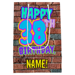 38th Birthday: Fun, Urban Graffiti Inspired Look Medium Gift Bag