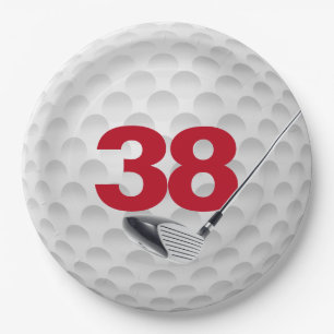 38th Birthday Golf Ball Design Paper Plate