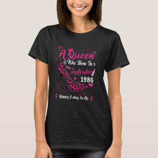 38th Birthday High Heel A Queen Was Born In Septem T-Shirt