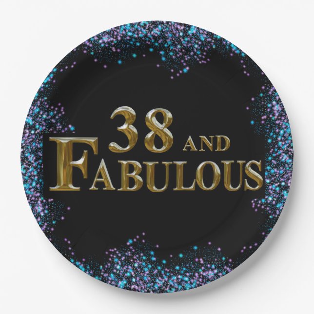 38th  Birthday  Paper Plate (Front)