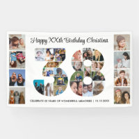 38th Birthday Party Number 38 Photo Collage