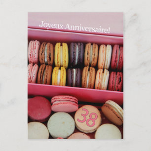 38th French Birthday Macaron-Joyeux Anniversaire! Postcard