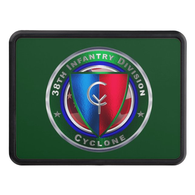 38th Infantry Division “Cyclone” Trailer Hitch Cover (Front)