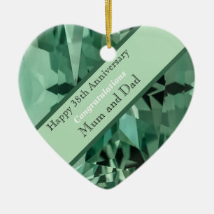 38th Wedding Anniversary Beryl Ceramic Ornament
