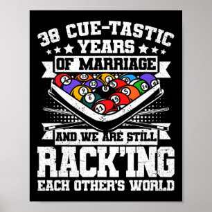 38th Wedding Anniversary Pool Billiards 38 Years M Poster