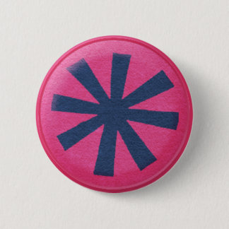3927 DARK PINK NAVY BLUE ASTERISK GRAPHIC CIRCLE I 2 INCH ROUND BUTTON