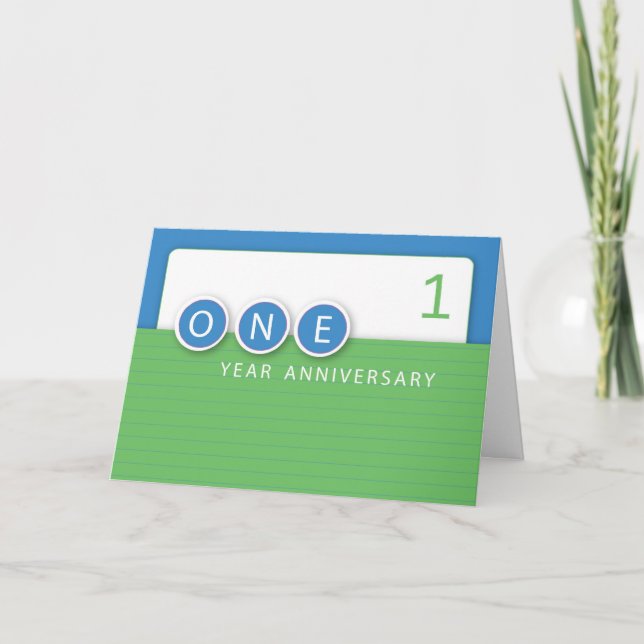 3984 1 Year Employee Anniversary Circles Card (Front)