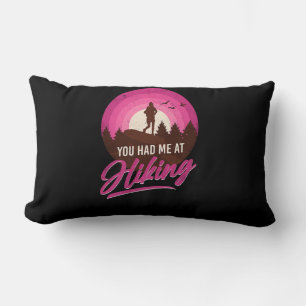 39.Hiking You Had Me At Hiking Retro Vintage Lumbar Pillow
