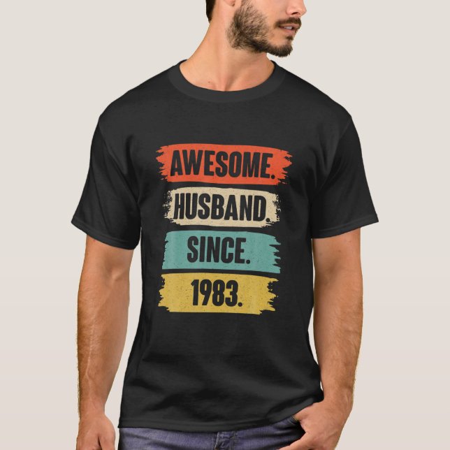 39 Wedding Aniversary Gift Him - Awesome Husband S T-Shirt (Front)