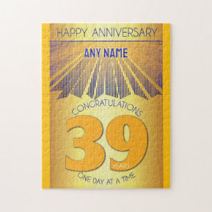 39 Year   AA 12 Step Anniversary Personalized Jigsaw Puzzle