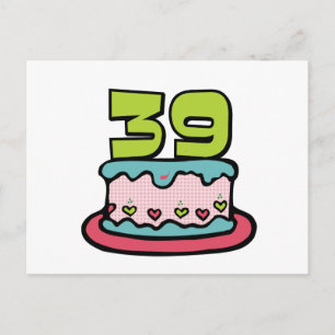 39 Year Old Birthday Cake Postcard
