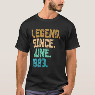 39 Year Old Legend Since June 1983 39th Birthday V T-Shirt