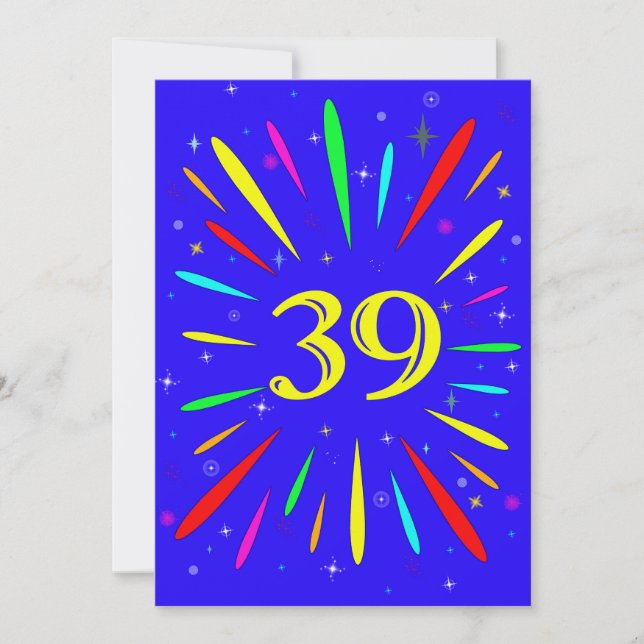 39e anniversaire de fête Invitation Explosion (Devant)