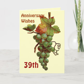 39th Anniversary wishes, customiseable Card