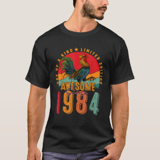 39th Birthday Chicken Awesome Since 1984 Farmer 39 T-Shirt