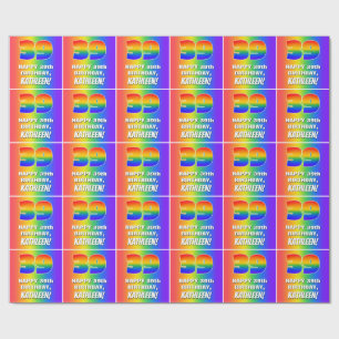 39th Birthday: Colourful, Fun Rainbow Pattern # 39 Wrapping Paper