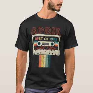 39Th Birthday Gift April Best Of 1983 Cassette Tap T-Shirt