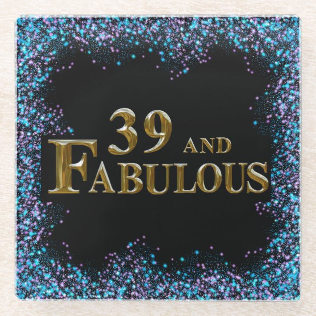 39th  Birthday  Glass Coaster (Front)