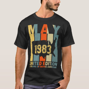 39th Birthday May 1983 39 Years Of Being Awesome T-Shirt