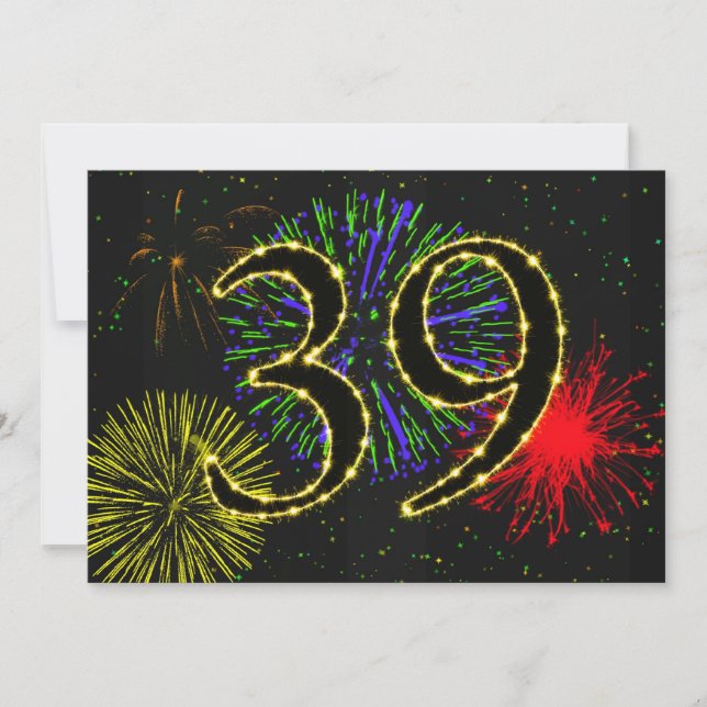 39th birthday party invitate invitation (Front)