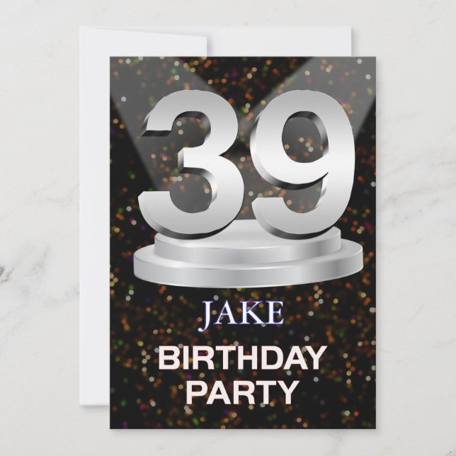 39th Birthday Party Invitation Add a Name (Front)