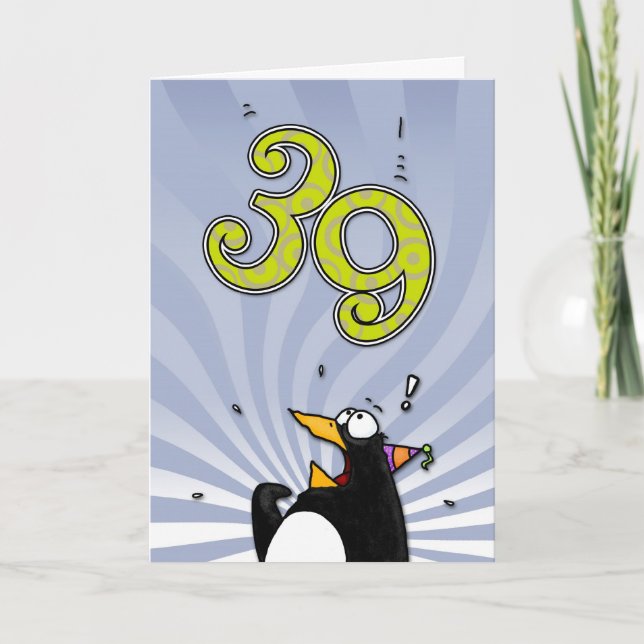39th Birthday - Penguin Surprise Card (Front)