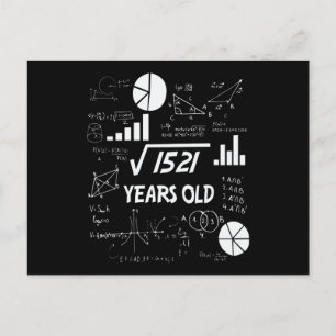 39th Birthday Square Root Math 39 Years Old Bday Postcard