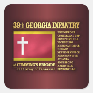 39th Georgia Infantry (BA2) Square Sticker