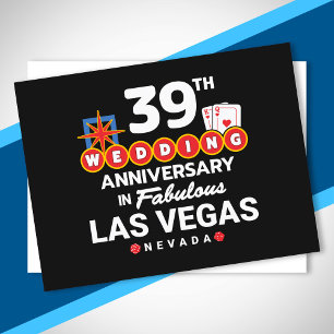 39th Wedding Anniversary Couples Las Vegas Trip Postcard
