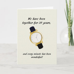 39th Wedding Anniversary Wrist Watch Card