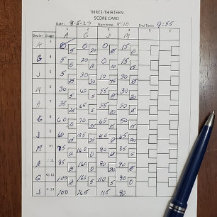 3-13 Score Card Notepad