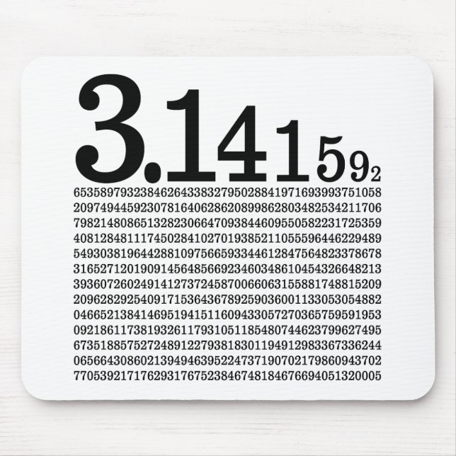 3.1415926 Pi Mouse Pad (Front)