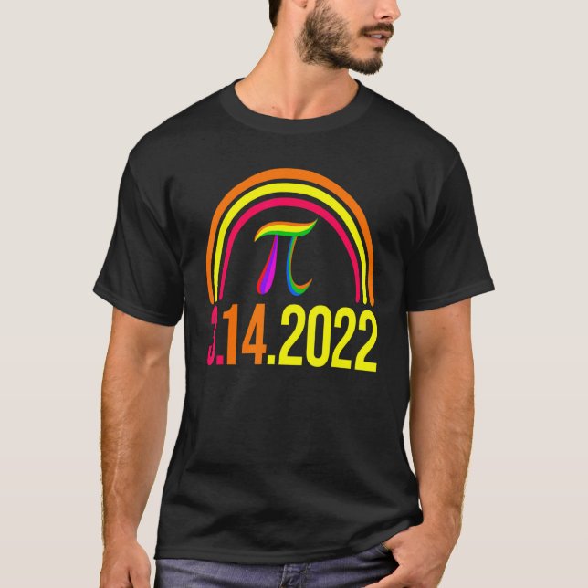 3 14 2022 Pi Math Rainbow  Men Mathletics Love Bir T-Shirt (Front)