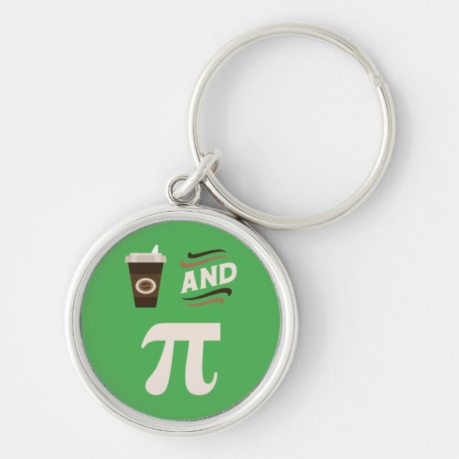 3.14 Coffee And Pie Pi Pun Funny Math Joke Keychain (Front)