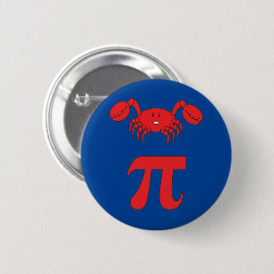 3.14 Crab Pie Pi Pun Funny Math Joke 2 Inch Round Button