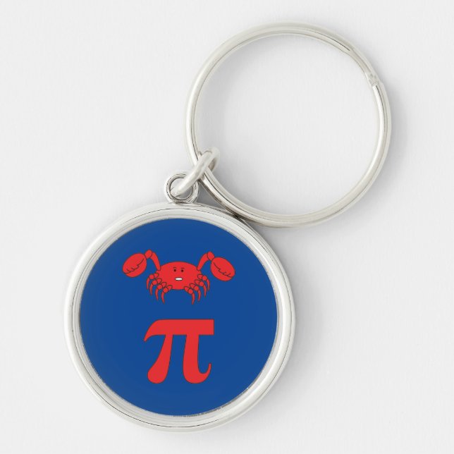 3.14 Crab Pie Pi Pun Funny Math Joke Keychain (Front)