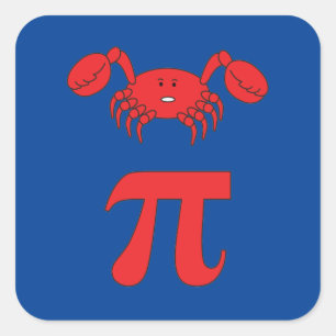 3.14 Crab Pie Pi Pun Funny Math Joke Square Sticker