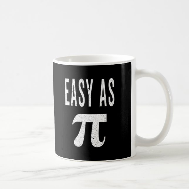 3.14 Distressed Easy As Pie Pi Pun Funny Math Joke Coffee Mug (Right)