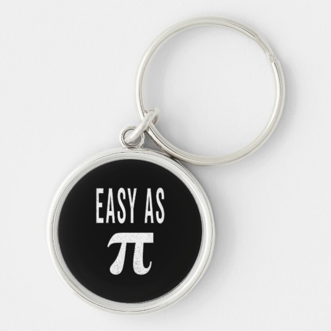 3.14 Distressed Easy As Pie Pi Pun Funny Math Joke Keychain (Front)