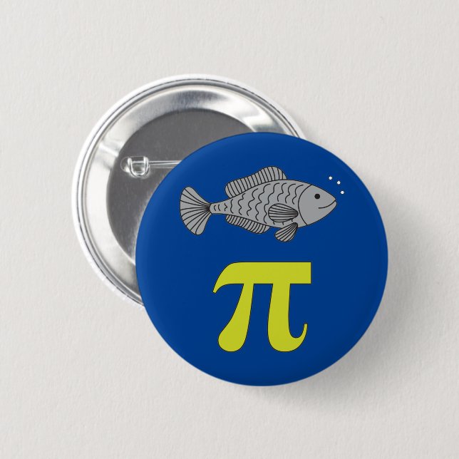 3.14 Fish Pie Pi Pun Funny Math Joke 2 Inch Round Button (Front & Back)