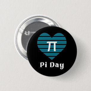 3.14 Heart Happy Pi Day 2 Inch Round Button