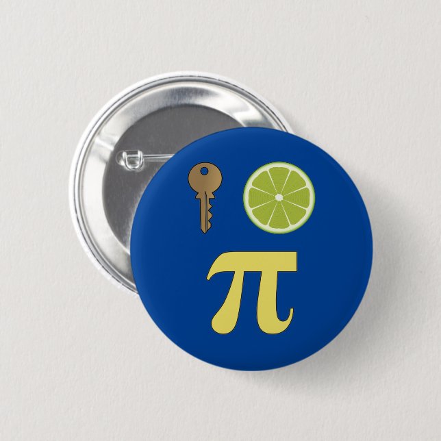 3.14 Key Lime Pie Pi Pun Funny Math Joke 2 Inch Round Button (Front & Back)