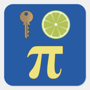 3.14 Key Lime Pie Pi Pun Funny Math Joke Square Sticker