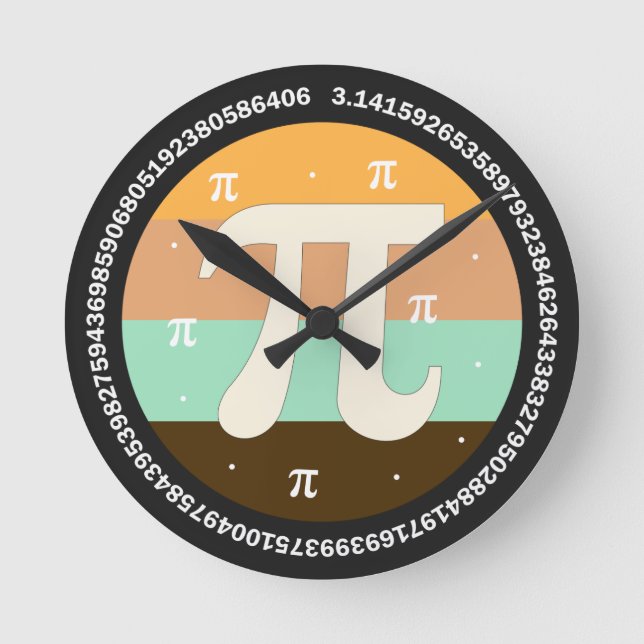 3.14 National Pi Day Design  - Pi Day Gift Idea Round Clock (Front)