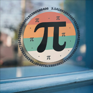 3.14 National Pi Day Design  - Pi Day Gift Idea Window Cling