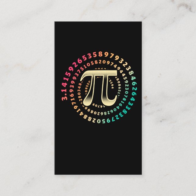 3.14 Pi Day Number Symbol Math Irrational Number P Business Card (Front)