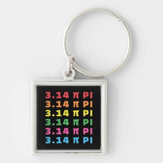 3.14 Pi Day Repeated Text Keychain (Front)